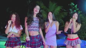 Student girls at GGmansion play with each other's privates