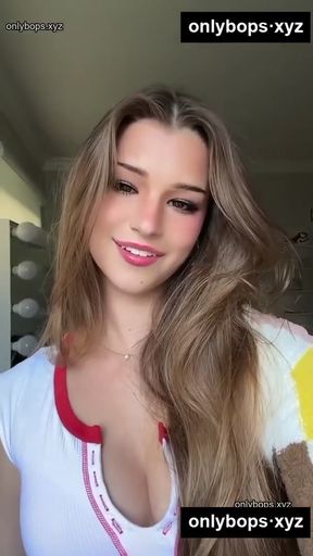 Blonde woman in white shirt