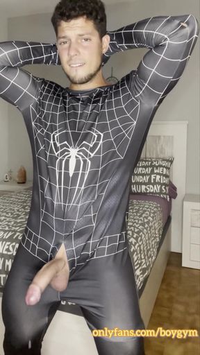 My Big Cock Dont Need Touch to Cum! Spiderman Cums