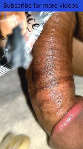 Cum in  condom by hand
