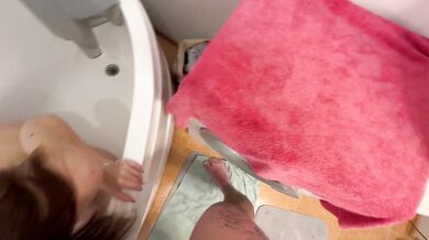 Wet juicy bathroom sex friends cum inside teen mercy