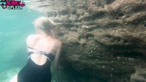 Erotic Underwater Swimsuit Strip: Tease to Nude in Sea