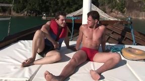 Young Gay Couple Making Love In The Boat