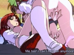 Horny anime lesbian teens skip class to lick pussy
