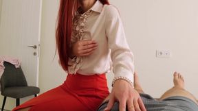 CFNM sultry redhead stepmom made me cum after caught me jerking off