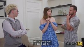 CUCK4K. Whore doesn’t mind to suck a huge dick and look into her hubby’s eyes