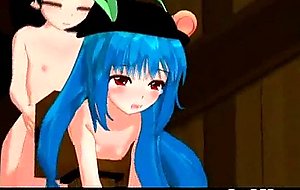 D hentai girl gets threesome fucked by shemales anime