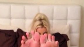 hot brittany andrews licks her own soft and creamed feet!
