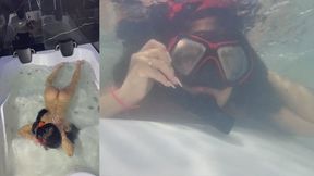 Mia in the jacuzzi Double view