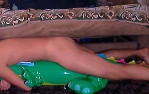 Big inflatable alligator humping cum