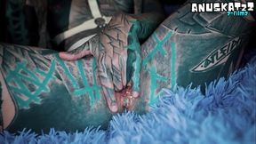 Skinny Inked Teen Masturbates Solo with Anal Toys and Gaping