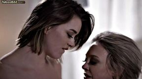Busty cougar pussylicking lesbian babe