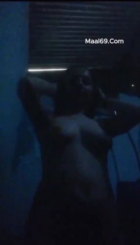 My Czn Changing Dress in Washroom After Shower