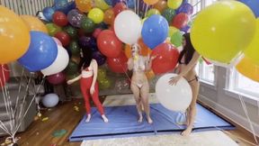 Looner Balloon Olympics: 60 Helium Tuftex Balloons Mass Popping Contest!: Arielle Lane, Jasmin Jai & Galas - HD mp4