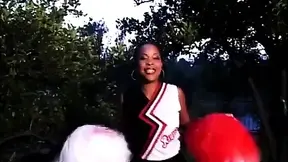 Nasty black cheerleaders pleasuring each other in a heatwave