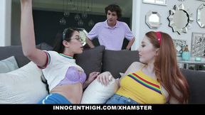Teen Lesbians Give Stepbrother A Blowjob
