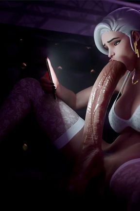 Large Cock Ass Ashe Sucks Her Own Futa Cock, Yellow Lantern Jerks off Her Large Futa Cock with Her Powers