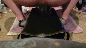 Jock buries himself on a 17 inch dildo.
