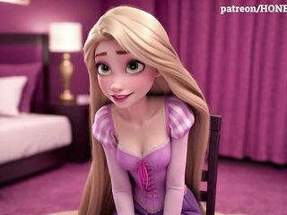 Shy Rapunzel in Sex Casting! Virginal Princess Does 1st Blow job, Deepthroat & Tugjob Tangled CG toon animation