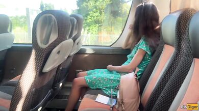 Crazy Man Flashes His Cock On Bus Girl Helps Him Cum Right There