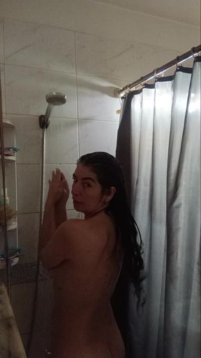 Milf taking a shower