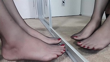 Dani_Leg in Delicate Black Stockings and High heels