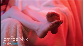 Kawaii girl plays with her cute little feet and toes - IamFaeNyx