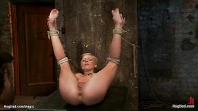 ”Bound blonde slave twat whipped”