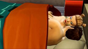 stepSister calls her in bed with her stepbrother because she is afraid after watching a horror movie together