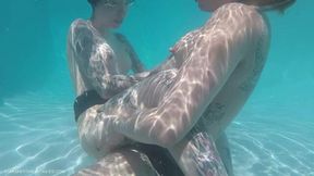 Underwater Lesbians 2 - Vanessa Vega &amp; Charlotte Sartre Swimming Girl Girl Pussy Eating Finger Fucking Wet Look