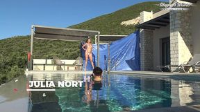 behind the scenes of all natural milf julia north underwater soft in the pool