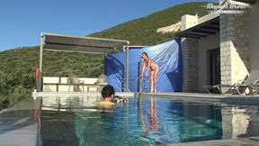 behind the scenes of all natural milf julia north underwater soft in the pool