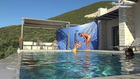 behind the scenes of all natural milf julia north underwater soft in the pool