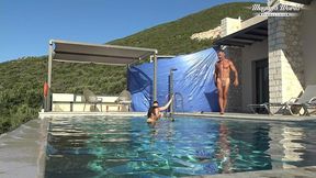 behind the scenes of all natural milf julia north underwater soft in the pool