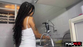 My Tattooed Latina Craves Big Cock in Kitchen Role Play