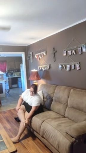 A lil self pleasure on the couch after a long day at the office