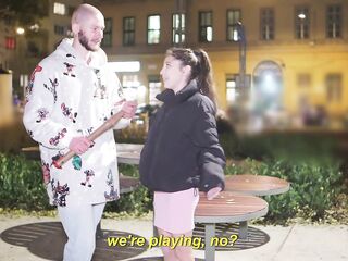 "CUM INSIDE ME!" - Small Italian Teen Eva Generosi Picked Up In Public For Cunt Creampie