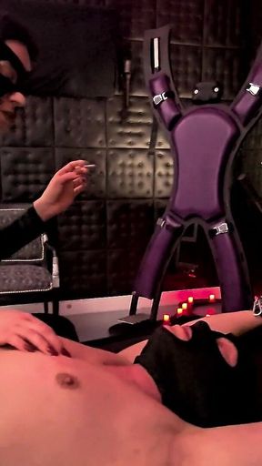 Lady Medea as Catwoman Cigarette Smoking on the Rack Human Ashtray Spittoon