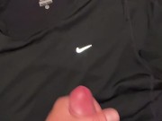 my flatmate doesn't know I used his GYM CLOTHES to wipe my CUMSHOT ** in slow motion **