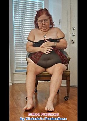 BBW Mature Redhead Nurse Vicki Models Lingerie