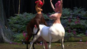 Centaur Things - Futanari Centaurs Fuck Each Other In The Forest