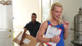 Hot Delivery Man Delivers His Big Package Right Into Sufer's Mouth