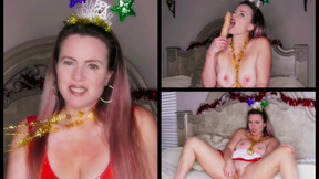 Happy New Years 2022! Red Dress Flashing Tiara Masturbation and JOI