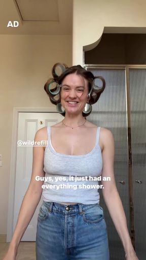 Woman in curlers