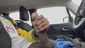 Solo Masturbating in the car with HUGE Cumshot!