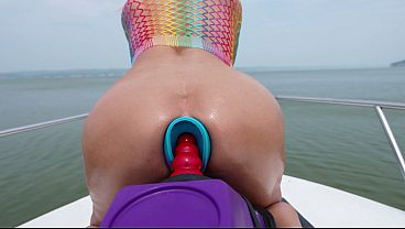 Sam Zee Boat Fun#3 Riding Large Toys &amp_ Getting Fucked