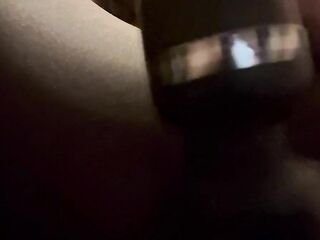 Uncut amateur trans female toy masturbation and pee play