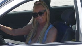 finger fucking on passenger seat of my car parked outdoors in public park
