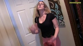 red august pee desperation and wetting herself