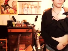 Short-Haired Crossdresser Cutie on Webcam